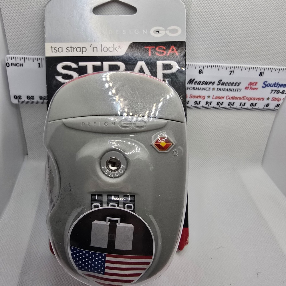 Design Go TSA Strap n Lock Luggage Security Belt Combination Lock Red 302